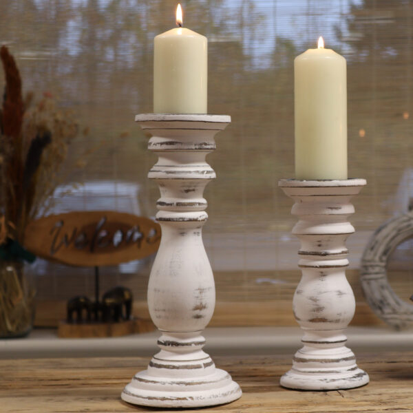 Soporte de Velas  Clásico - Blanco - 23x10cm - Pequeño - Imagen 2